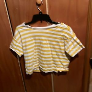 Yellow stripped kids tee